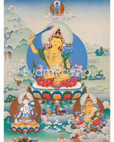 Bodhisattva Manjushree Thangka Print | Bodhisattva of Wisdom | Wall Decors
