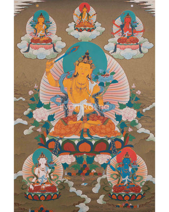 Explore The Compassion With Manjushree Thangka Print