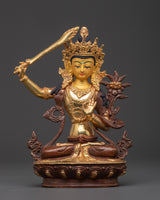 Gold Plated Manjushri Statue