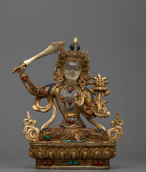 Crystal Manjushri Sadhana Statue