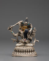 Handmade Silver Plated Manjushri Statue