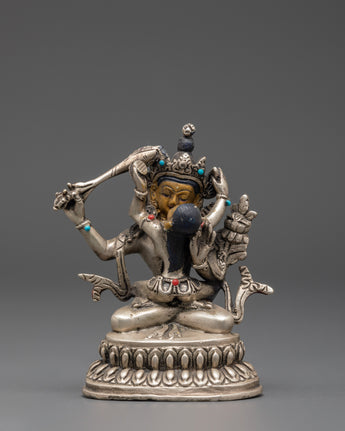 Handmade Silver Plated Manjushri Statue
