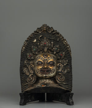 Copper Mahakala Mask with Stand