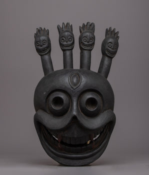 Carved Wood Face Mask Wall Hanging