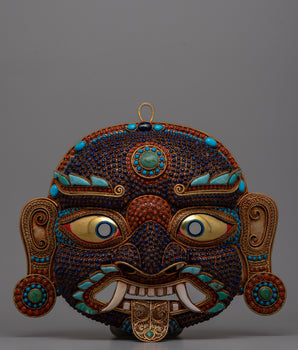 Copper Lakhe Mask | Handcrafted Artistry for Displays