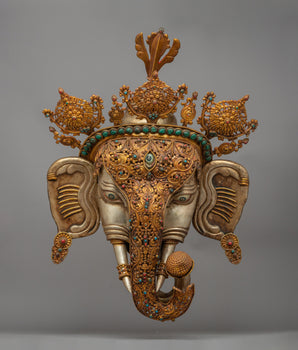 Gold-plated Elephant Headed Deity Mask