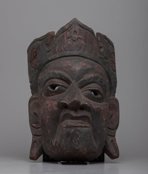 Vintage Wooden Guru Rinpoche Mask
