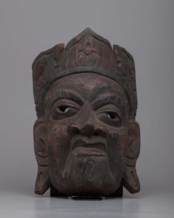 Vintage Wooden Guru Rinpoche Mask
