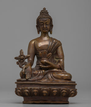 Oxidized Copper Medicine Buddha Statue