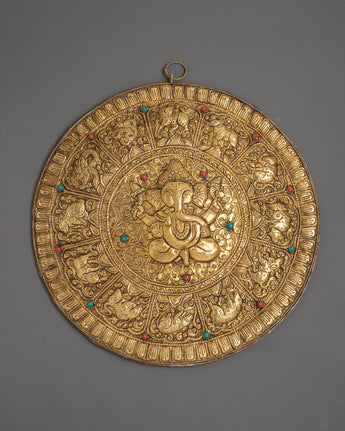 Circular Ganesha wall hanging