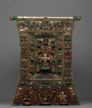 1000 Armed Chenresig Copper Boho Wall Hanging