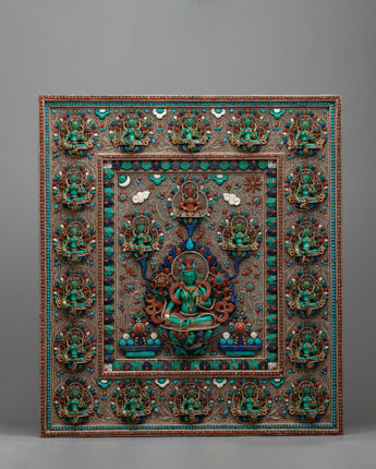 Green Tara Metal Artwork Wall Hanging