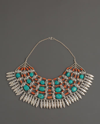 White Metal Tibetan Necklace