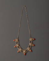Red coral silver necklace