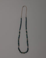White Metal Necklace Featuring Precious Gemstones