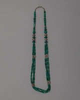 Gemstone Necklace with White Metal