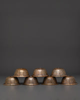 Handmade Tibetan offering bowl Set
