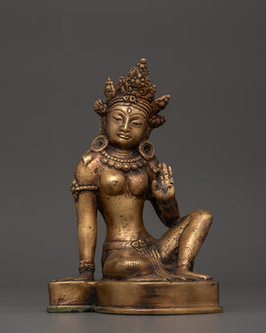 Handcrafted Brass Parvati Statue in Varada Mudra