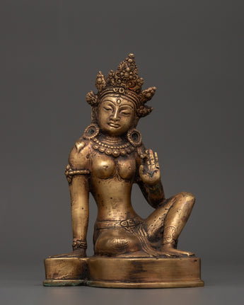 Handcrafted Brass Parvati Statue in Varada Mudra