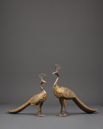 Brass Peacock Set for Decor