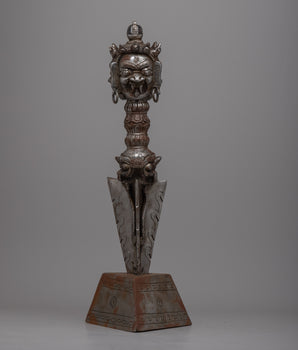 Tibetan Iron Phurba on Stand