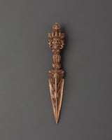 Tibetan Phurba with Intricate Wrathful Deity Head Design