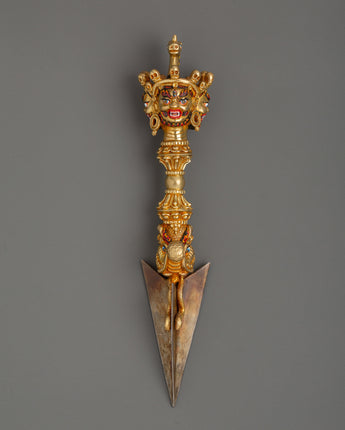 Large Gold Plated Phurba Dagger