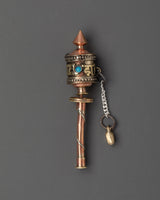 Tibetan Brass Prayer Wheel