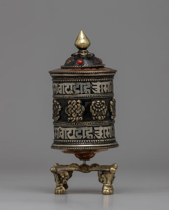 Tibetan Buddhist Prayer Wheel with Copper & Brass Body