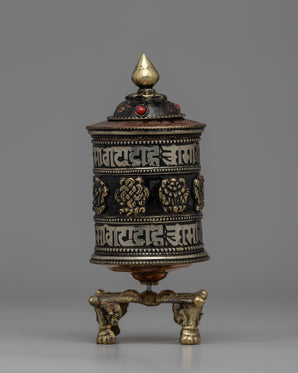 Tibetan Buddhist Prayer Wheel with Copper & Brass Body