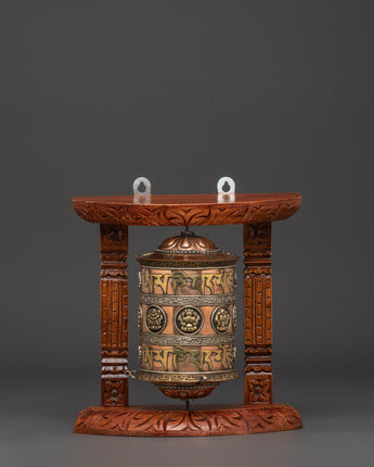 Handcarved Tibetan Prayer Wheel
