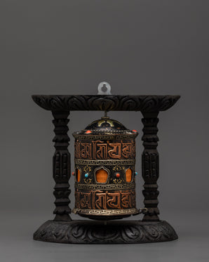 Sacred Tibetan Spinning Mantra Wheel