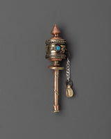 Mini Tibetan Prayer Wheel with Brass