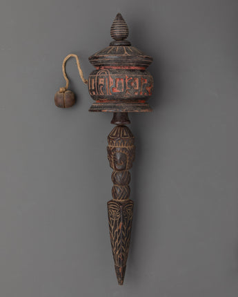 Buddhist Wooden Prayer Wheel