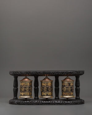 Triple Tibetan Prayer Wheel Set
