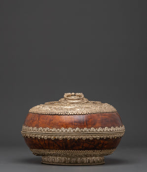 Authentic Buddhist Wood Rice Pot | Ritual Offering