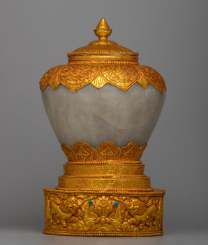 24K Gold-Plated Tibetan Dhupur Rice Pot