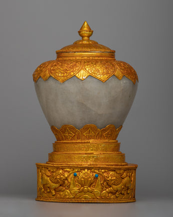 24K Gold-Plated Tibetan Dhupur Rice Pot