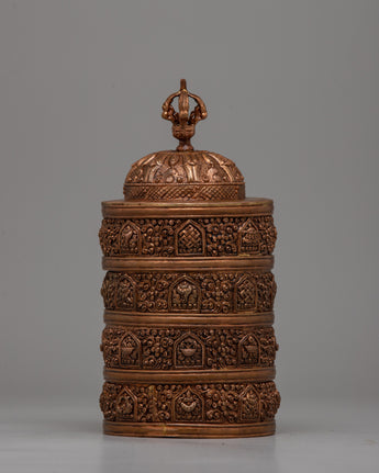 4 Tiered Tibetan Ritual Rice Pot 