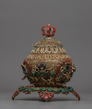Silver Plated Tibetan Rice Pot