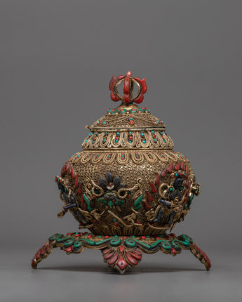 Silver Plated Tibetan Rice Pot