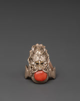 Coral Silver Ring