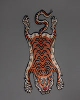 Handwoven Tiger Design Rug for Home Décor