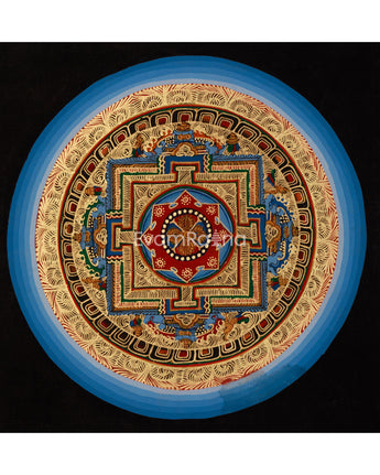 Gold Double Vajra Mandala Thangka