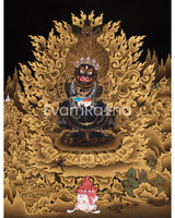 Extra-ordinary Sakya Mahakala Thangka in Gold