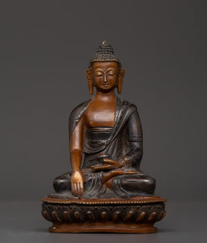 Beautiful Oxidized Copper Shakyamuni Buddha