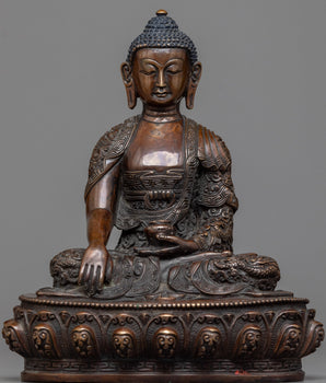 Oxidized Shakyamuni Buddha Statue