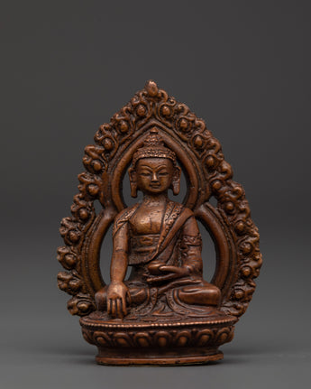 Shakyamuni buddha seated on lotus moon disc
