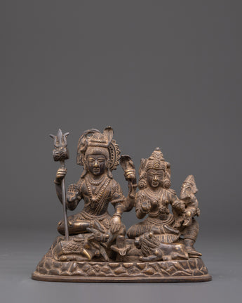 Handmade Shiva Family Statue