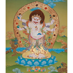 Sacred White Mahakala Thangka